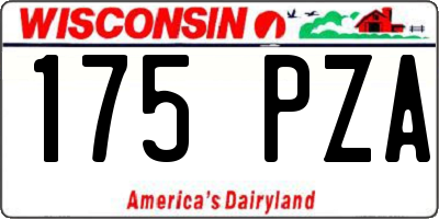 WI license plate 175PZA