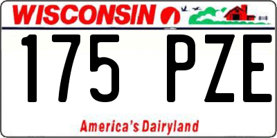WI license plate 175PZE