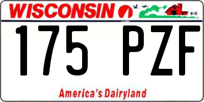WI license plate 175PZF