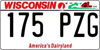 WI license plate 175PZG