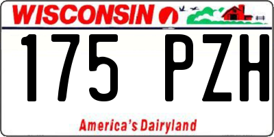 WI license plate 175PZH