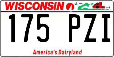 WI license plate 175PZI
