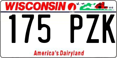 WI license plate 175PZK