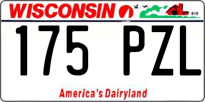 WI license plate 175PZL