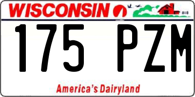 WI license plate 175PZM