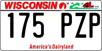 WI license plate 175PZP