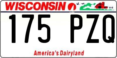 WI license plate 175PZQ