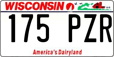 WI license plate 175PZR