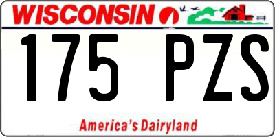 WI license plate 175PZS