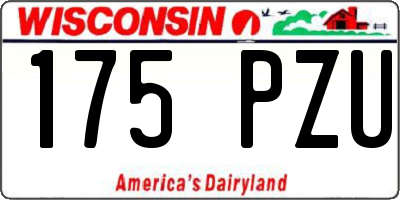 WI license plate 175PZU