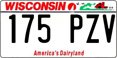 WI license plate 175PZV