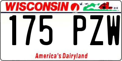 WI license plate 175PZW