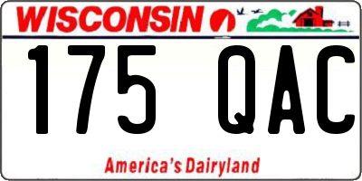WI license plate 175QAC
