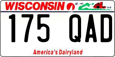WI license plate 175QAD