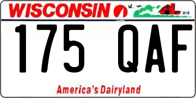 WI license plate 175QAF