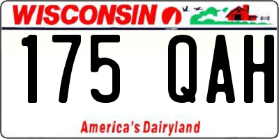 WI license plate 175QAH
