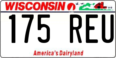 WI license plate 175REU