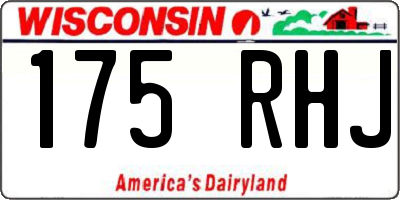 WI license plate 175RHJ
