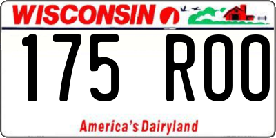 WI license plate 175ROO