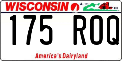 WI license plate 175ROQ