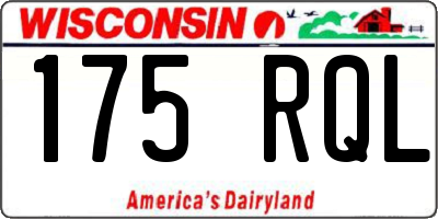 WI license plate 175RQL