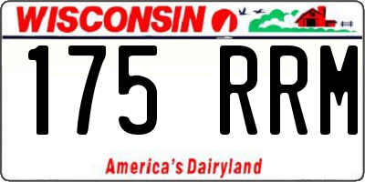 WI license plate 175RRM