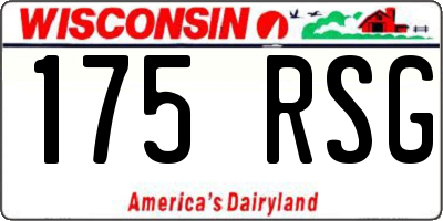 WI license plate 175RSG