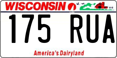 WI license plate 175RUA