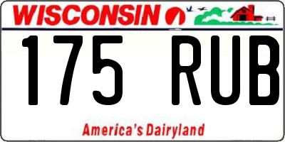WI license plate 175RUB