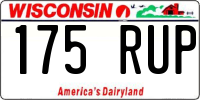 WI license plate 175RUP