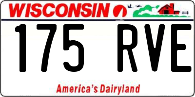 WI license plate 175RVE