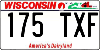 WI license plate 175TXF