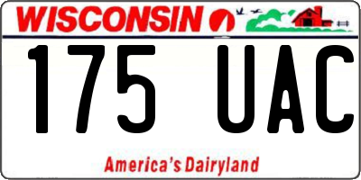 WI license plate 175UAC