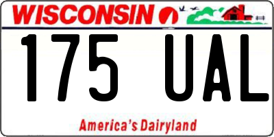WI license plate 175UAL