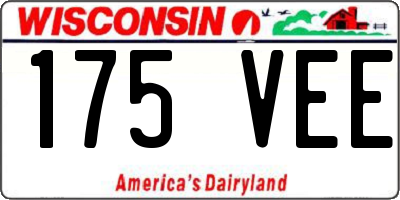 WI license plate 175VEE