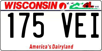 WI license plate 175VEI