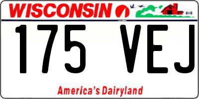 WI license plate 175VEJ