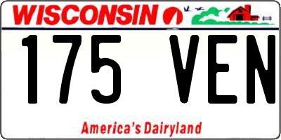 WI license plate 175VEN