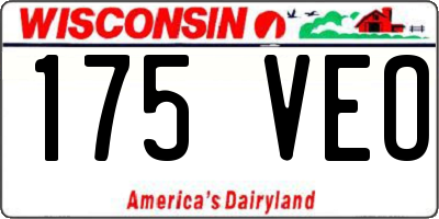 WI license plate 175VEO