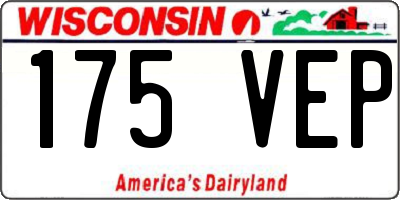 WI license plate 175VEP