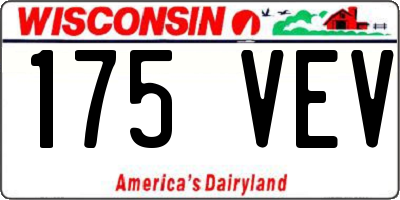 WI license plate 175VEV