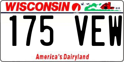 WI license plate 175VEW