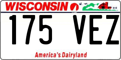WI license plate 175VEZ