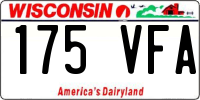 WI license plate 175VFA