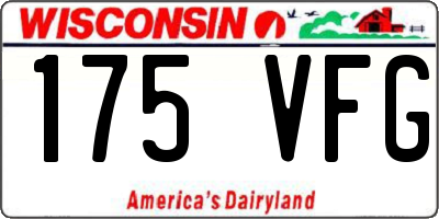 WI license plate 175VFG