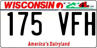 WI license plate 175VFH