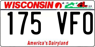 WI license plate 175VFO