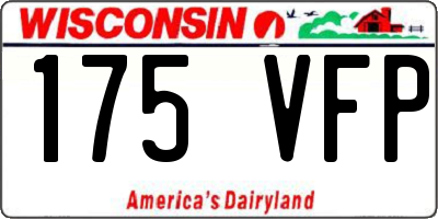 WI license plate 175VFP