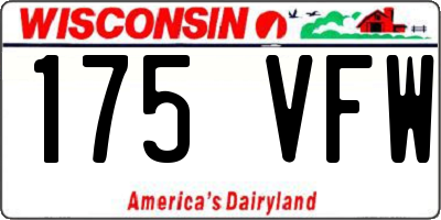 WI license plate 175VFW