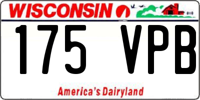 WI license plate 175VPB